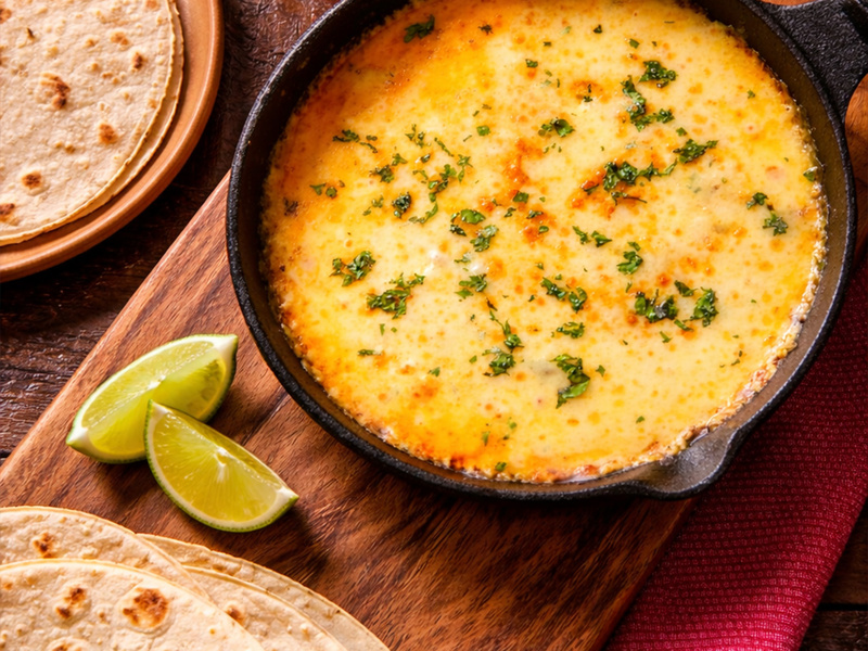 melting Mexican cheese