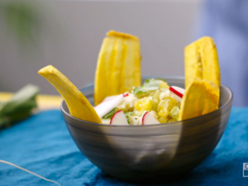 Image of Crab Salad with Plantain Chips article